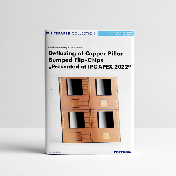 Defluxing of copper pillar bumped flip chips
